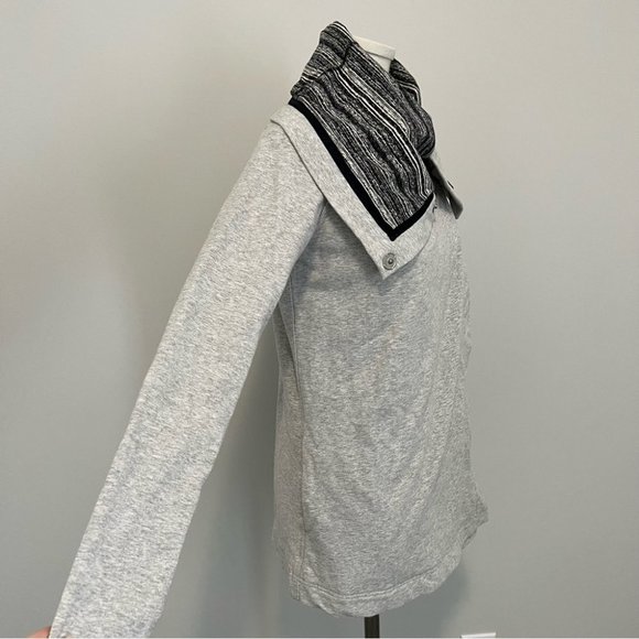 Lululemon Savasana Wrap Sweater Coal Strata Stripe - Picture 9 of 16